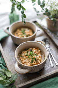 Saucy Beans on Garlic Sourdough Toast