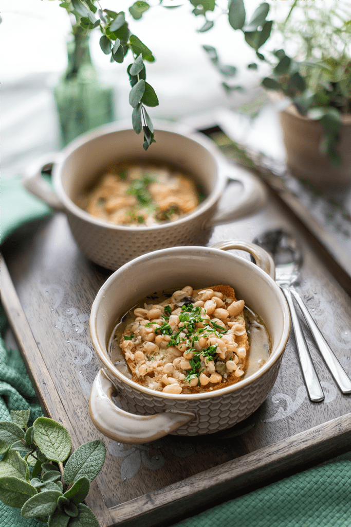 Saucy Beans on Garlic Sourdough Toast